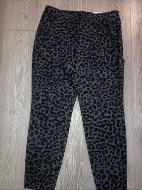 Lane Bryant Black and Gray Leopard Ponte Pants
